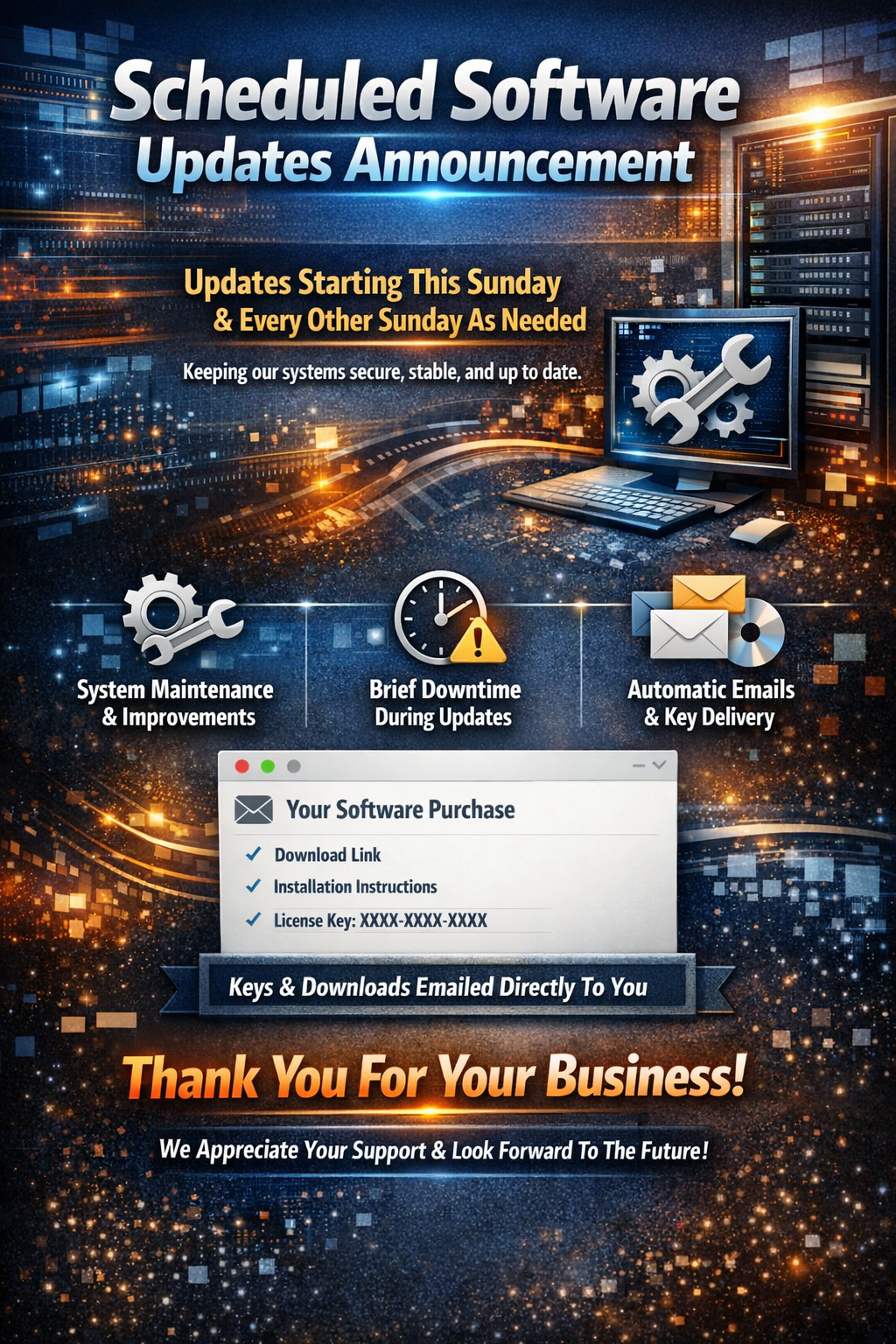Scheduled Software Updates Announcement